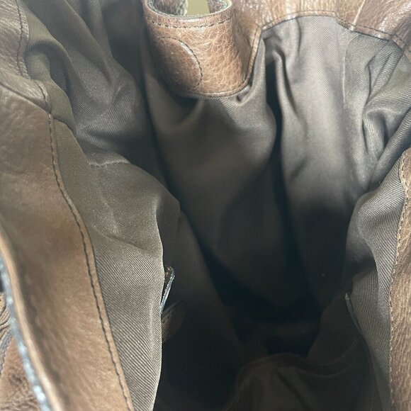 Pelle Studio Brown Leather Vintage Boho Shoulder Tote Bag 15" x 11" - Picture 5 of 6